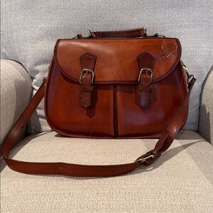 Vintage Saddle Leather Brown Saddle Bag